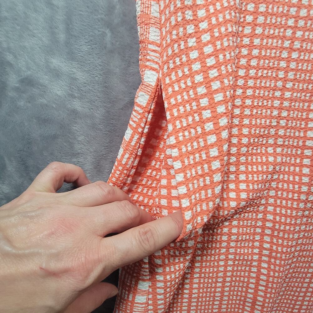 Stine Goya M Leila Maxi Dress V Neck Plaid Long Sleeve Orange - Picture 4 of 15